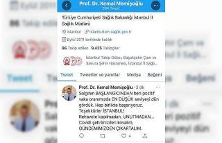 İstanbul İl Sağlık Müdürü Prof. Dr. Memişoğlu’ndan...