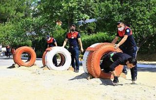 İtfaiyeci olmak için ter döküyorlar