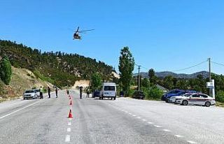 Jandarma helikopter ve drone ile havadan trafik denetimi...