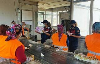 Jandarmadan kadın işçilere KADES eğitimi verildi