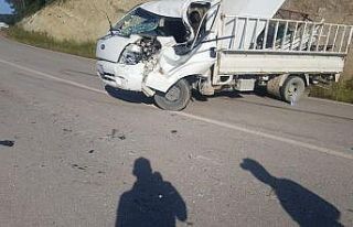 Kamyonla kamyonet çarpıştı, 2 kişi yaralandı