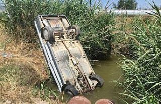 Kanala düşen otomobilden burnu bile kanamadan kurtuldu