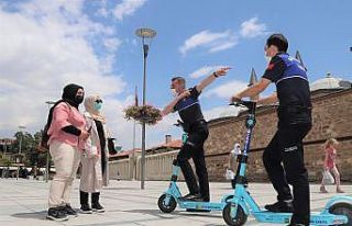 Konya Büyükşehir zabıtasından elektrikli scooter...