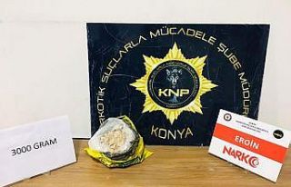 Konya’da 3 kilo 265 gram eroin ele geçirildi