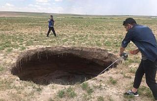 Konya’da yeni oluşan obruğa AFAD’tan inceleme