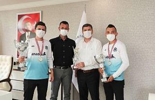 Kupa heyecanını Başkan Ercengiz’le paylaştılar