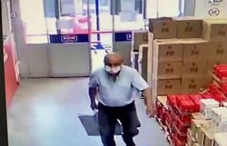 Marketten yağ tenekesi çalan şahıs kameralara...