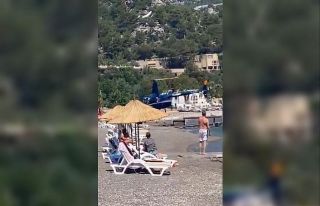 Marmaris’te plaja helikopter indi