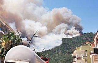 Marmaris’teki yangına karadan ve havadan müdahale...