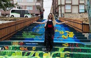 Merdivenler sanatla buluşuyor