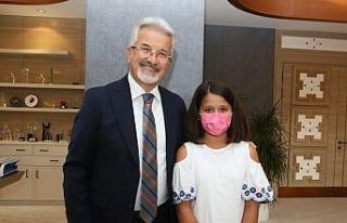 Mimar olacak çocuk başkanla buluştu