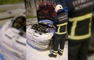 Orhangazi Tüneli’nde araç yandı