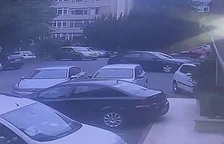 (Özel) Otoparkta bir anda gaza bastı, binaya böyle...