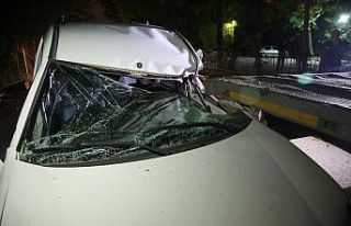 Park halindeki tıra çarpan hafif ticari aracın...