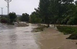 Sağanak yağış dereyi taşırdı