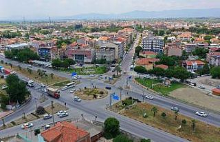 Saruhanlı kavşağında peyzaj düzenlemesi başladı