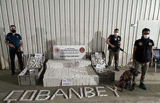 Sınır kapısında 14 bin 720 paket kaçak sigara...