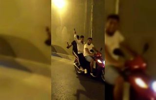 Tabancalı, meşaleli asker eğlencesinde yolu trafiğe...