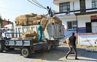 Tarsus’ta hasat edilen 30 ton buğday ve saman üreticilere...