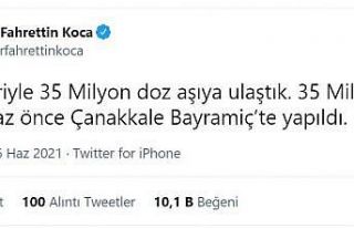 Türkiye’deki 35 milyonuncu Covid-19 aşısı Çanakkale’de...