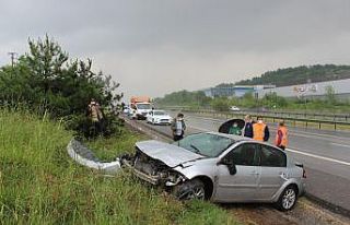 Yoldan çıkan otomobil ağaçları devirdi: 1 yaralı