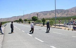 Yolun karşısına geçmek için ölümü göze alan...
