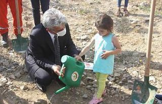 3 yaşındaki şehit yeğeni, dayısı için fidan...