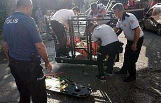 5. kattan düşen kadının hayatını yangın merdiveni...