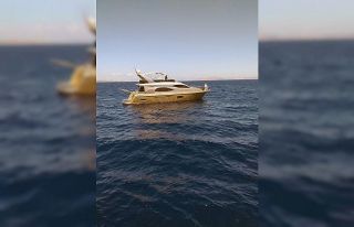 Açık denizde sürüklenen lüks yat kurtarıldı