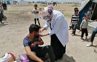 Aksaray’da tarım işçileri çadırlarında aşılandı