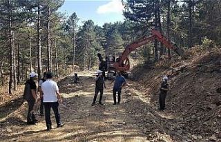 Altıntaş’ta orman yol yapım çalışmaları