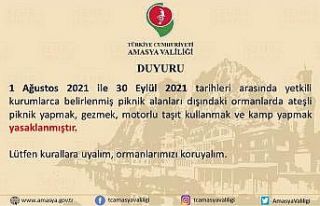 Amasya’da ormanlarda piknik yapmak yasaklandı