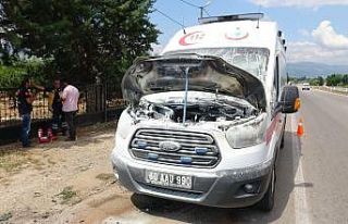 Ambulans yangınında faciadan dönüldü