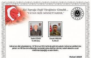 Bakan Akar’dan başsağlığı mesajı