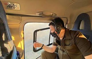 Bakan Pakdemirli yangın bölgesini havadan inceledi