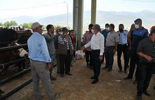 Başkan Akkaya hayvan pazarında alışveriş yapanlarla...