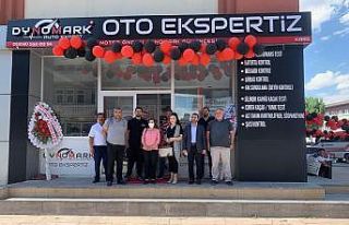 Başkan Çalkın, oto ekspertizin açılışını...