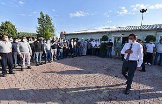 Başkan Hasan Kılca mesai arkadaşlarıyla bayramlaştı