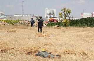 Cesedi tarlada bulunan işçinin traktörü çalışır...