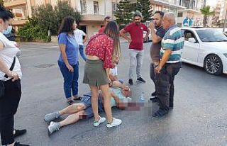 Devrilen motosikletin sürücüsü yaralandı
