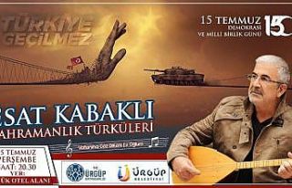 Esat Kabaklı, 15 Temmuz’da Ürgüp’te konser...
