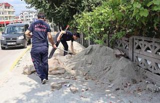 Evin bahçesine giren yılan korkuttu