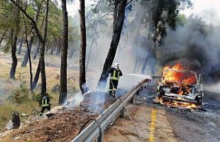 Fethiye’de araç yangını