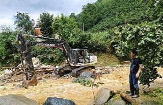 Giresun’un Doğankent ilçesinde sel tedbirleri