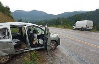 Hafif ticari araç devrildi: 1 ölü, 1 yaralı