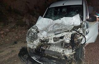 Hafif ticari araç ile kamyon çarpıştı: 2 yaralı