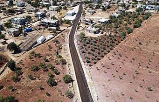Halfeti kırsalında asfaltlı yol çalışması