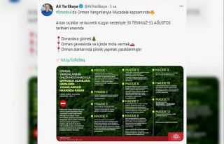 İstanbul’da ormanlara giriş 1 ay boyunca yasaklandı