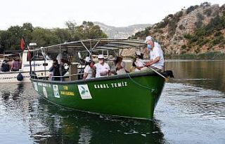 “Kanal Temiz” teknesi Dalyan’da temizliğe başladı