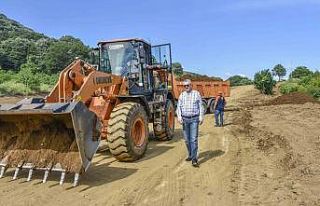 Karacabey Boğaz yolunda çalışmalar tam gaz